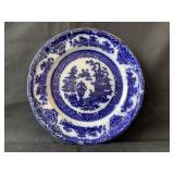 "The Temple" Flow Blue Plate 10?, good condition