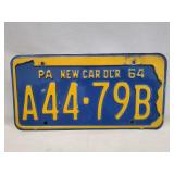 (1) Vintage PA. License Plate