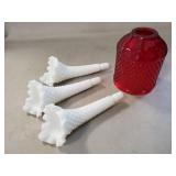 (4) Assorted Vintage Fenton Pieces