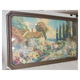 (1) Vintage Framed Lithograph Print "An Old