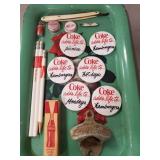 Tray Of Assorted Coca-Cola Memorabilia