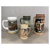 (4) German Steins