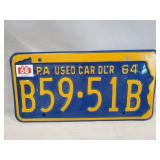 (1) Vintage PA. License Plate