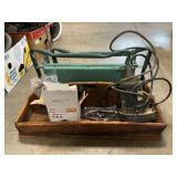Vintage Wooden Tray With Folding Garden Kneeler,