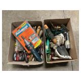 Box Lot With Assorted Tools, Garden Tools, Gloves