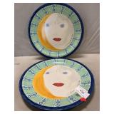 (2) Pfaltzgraff Moon Platters