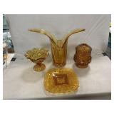 Amber Winged Vase, L.E. Smith Moon & Stars