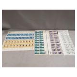 (5) Partial Sheets Of U.S. Postal Service Stamps