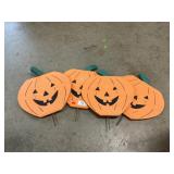 (4) Wooden Pumpkin Yard Stakes