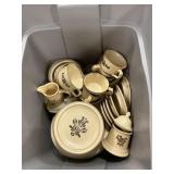 Storage Tote With Pfaltzgraff Village Stoneware