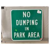 No Dumping In Park Area Sign, 18ï¿½ x 18ï¿½