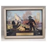 (1) Vintage 1955 Reverse-Painted Glass