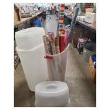 (2) Plastic Wrapping Paper Storage Containers w/