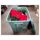 Box Lot Of Christmas Garland & Red Bows w/ A