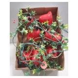 Vintage Hard Plastic Red Bell & Holly Christmas