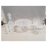 (1) Vintage Glass Pedestal Cake Stand, (4)