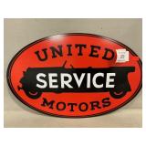 United Service Motors Metal Sign