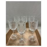 (7) Vintage Jeanette Iris Wine Glasses