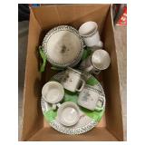 Box With Christmas Stoneware Dinnerware, (8)