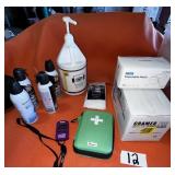 Sports tape, hand sanitizer, masks, canned air