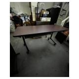 Lot of 3 Wood Table/Metal Leg Tables
