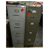 lot of 2 metal filing cabinets