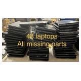 48 laptops -all missing parts-see pics