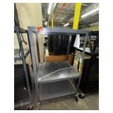 grey metal rolling cart