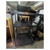 black metal rolling cart