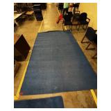 Large blue classroom rug/frayed edges 12x8