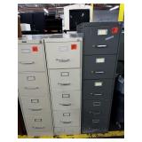 lot of 3 metal filing cabinets