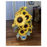 pot of artificial sunflowers