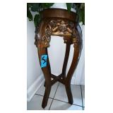 hand carved plant stand
