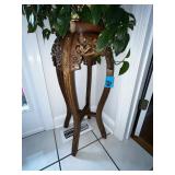 hand carved plant stand