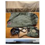 army bag lot, headphones