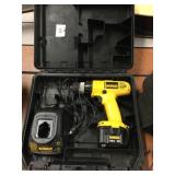 12V DeWalt Drill, Case, Battery, Charger