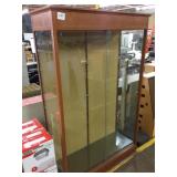 Large Wood/Glass Display Cabinet w glass shelves