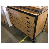 Rolling 5 Drawer Table