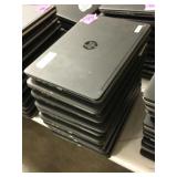 Stack of 10 HP laptops