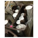 Plates, Dishes in Rolling Cart