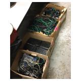 Box of Assorted Cords, Keyboards
