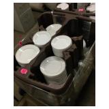 Plates, Dishes in Rolling Cart