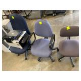 (3) Rolling Chairs, Printer, Monitor