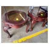 (2) Side Tables with glass