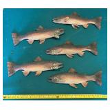 (5) 12" Rubber Fish great for wall decor
