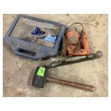 Rubber hammer and assorted tools