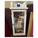 Dollhouse cabinet with contents
