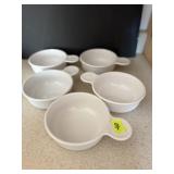 Corning 5 Glass small bowls with handles
