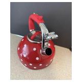 Red white pok a dot Kettle