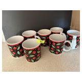 7 Coffee cups with cherries